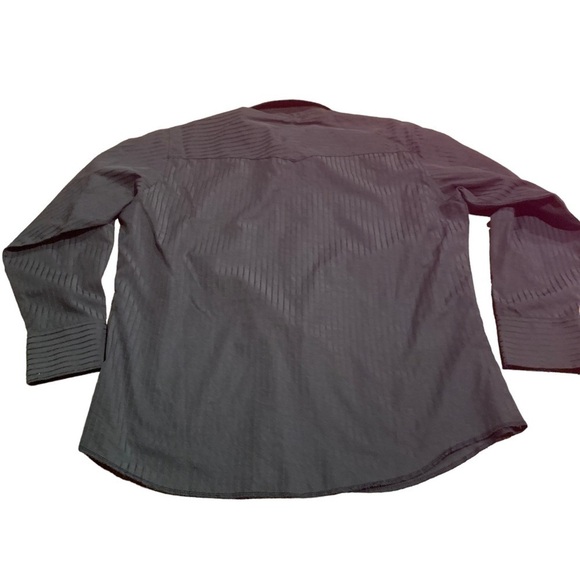 Wrangler Men’s Black Striped Western Pearl Snap Button Up Shirt Size XL - Picture 5 of 9